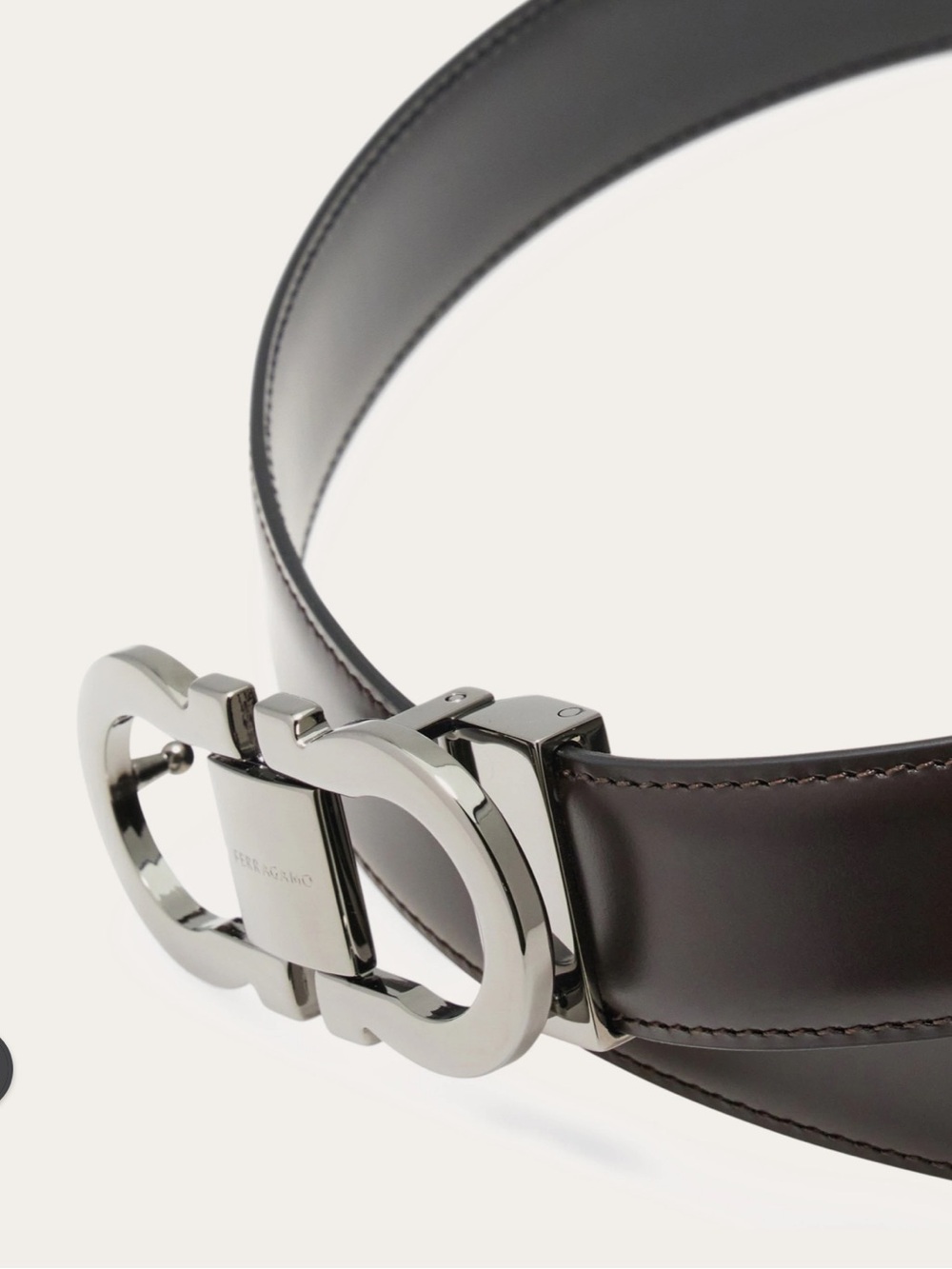 Ferragamo Men's Reversible Leather Double adjustable Gancini belt - Picture 15 of 16
